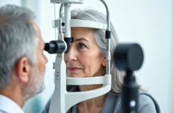 Senior woman undergoing eye examination